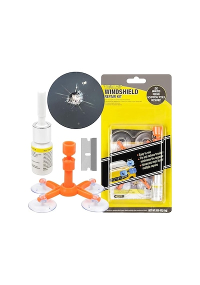 Araç Ön Cam Kırık Çatlak Giderici Hızlı Tamir Kiti 2,5 Cm Çap Kadar Uygundur, 3ml 5 Film