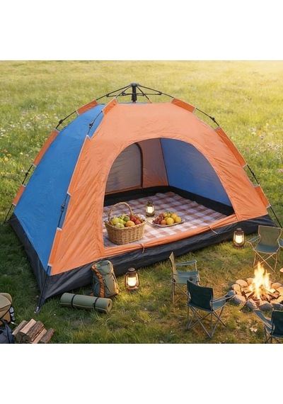 10 Kişilik Otomatik Kurulum Kamp Çadırı Outdoor , Suya Dayanıklı Hızlı Kurulum Piknik Ve Doğa İçin Çok Renkli
