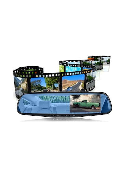 Exvol Araç Içi Park Kameralı Kayıt Kamerası 1080p Hddikiz Aynalı 4.3 Inc Ekran