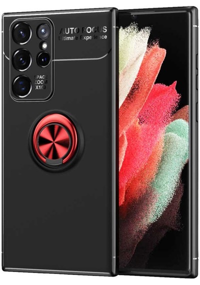 Galaxy S22 Ultra Kılıf Zore Ravel Yüzüklü Silikon Kılıf