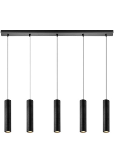 Mylights Masa Üstü Ada Üstü 120 Cm Metal Modern Led Avize Os-ram Led Ampul 3000k Siyah