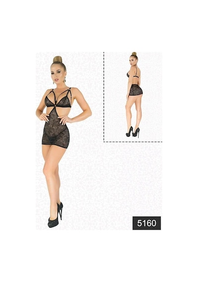 Linabloom Kadın Simli Likralı Dantel Babydoll Çok Renkli