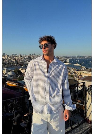Flaw Atelier Flaw Atelıer Yatay Çizgili Oversize Gömlek Lacivert-26478 Lacivert Flaw Atelier Flaw Atelıer Yatay Çizgili Oversize Gömlek Lacivert-26478 Lacivert