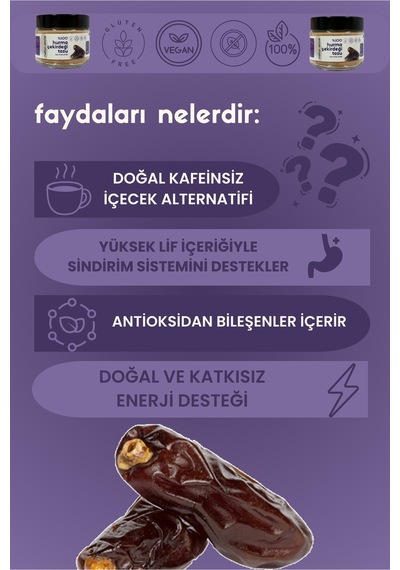 Hurma Çekirdeği Tozu 150 G Cam Kavanoz - Doğal , Katkısız , Koruyucusuz , Premium