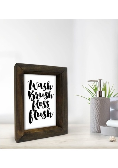 Bk Gift Banyo Dekoratif Doğal Masif Ahşap Çerçeve 15X20Cm-1