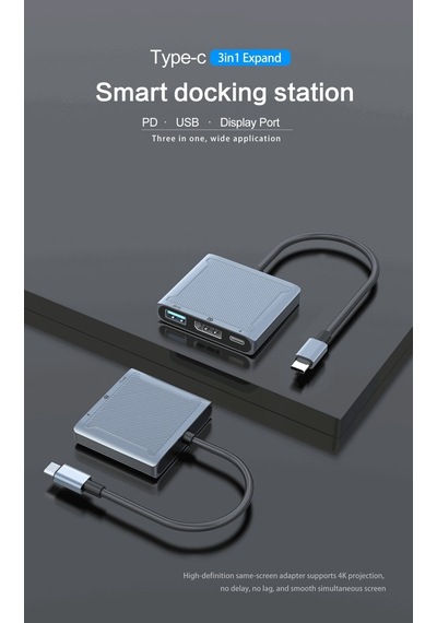 Usb C Display - Usb 3.0- Usb C 100W Çevirici
