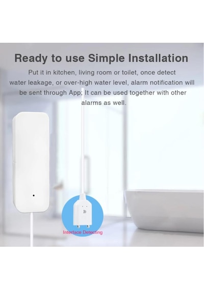Ae1209 Tuya Wifi Su Kaçak Dedektörü Sensörü Smart App Alarmlı Se
