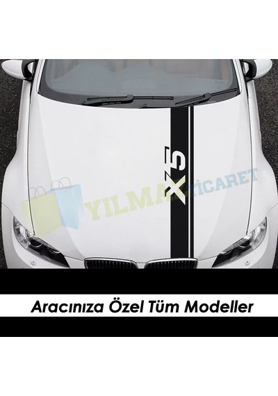 Bmw X Serisi Kaput Şerit Oto Sticker Yapıştırma X1 X2 X3 X4 X5 X6 130 X 15 Cm