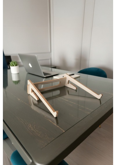 Ergonomik Ahşap Laptop Standı Laptop Yükseltici Dekoratif Ve Tüm Modellerle Uyumlu