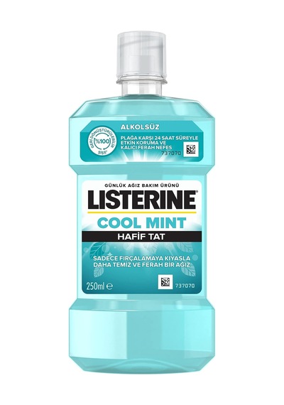 Listerine, Cool Mint, Günlük Ağız Bakım Ürünü, Hafif Tat, Sıfır Alkol, Nane Aromalı, 250ml