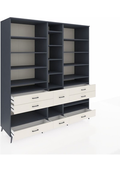 Kronos Dolap 19 Raflı 8 Çekmeceli 220x59x243 Antrasit-antrasit/aytaşı Antrasıt/aytası Kronos Dolap 19 Raflı 8 Çekmeceli 220x59x243 Antrasit-antrasit/aytaşı Antrasıt/aytası