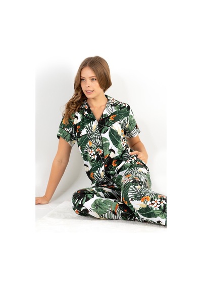 Doremi Ivied Kısa Kollu Bayan Pijama Takımı Çok Renkli