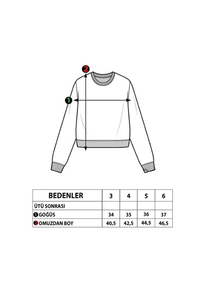 Toontoy Kız Çocuk Pamuklu Balıkçı Yaka Popıt Desenli Sweatshirt Pudra