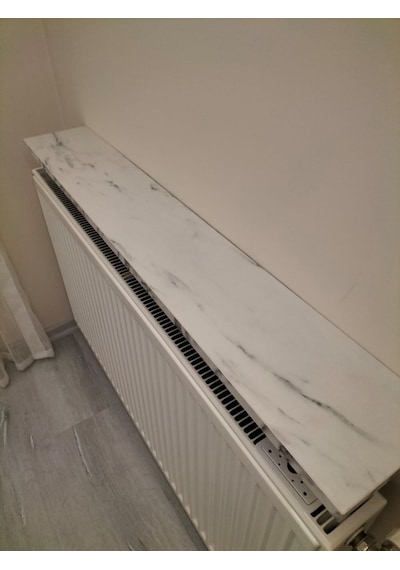 70 Cm Petek Raf Beyaz Mermer