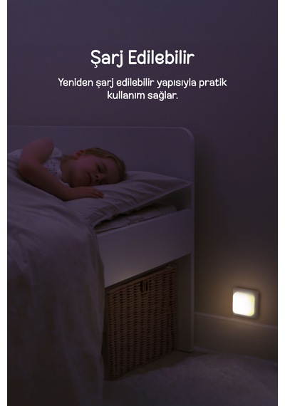 Cloud-b Ocean Şarj Edilebilir Sensörlü Gece Lambası 7x7cm Mavi