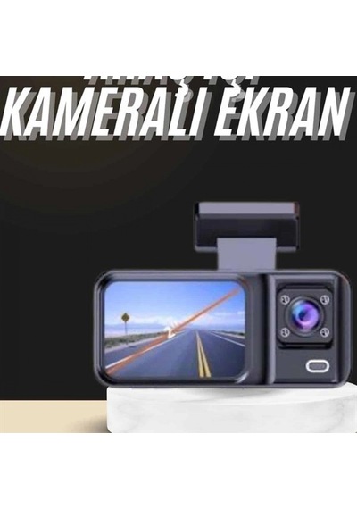 1080p Üç Kameralı Araç Dvr Sürüş Kaydedici 2 İnç Ips Ekran 170 Geniş Açı Ön İç Arka Kamera Sistem