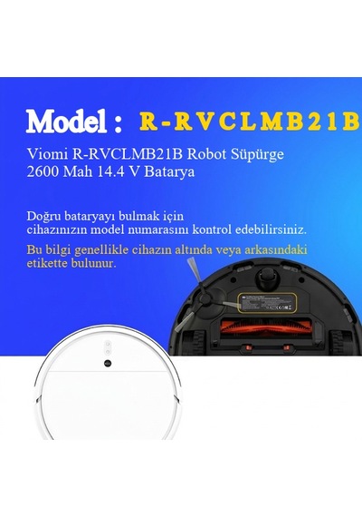 Viomi R-rvclmb21b Robot Süpürge 2600 Mah 14.4 V  Uyumlu Uzun Ömürlü, Yüksek Performans Pil