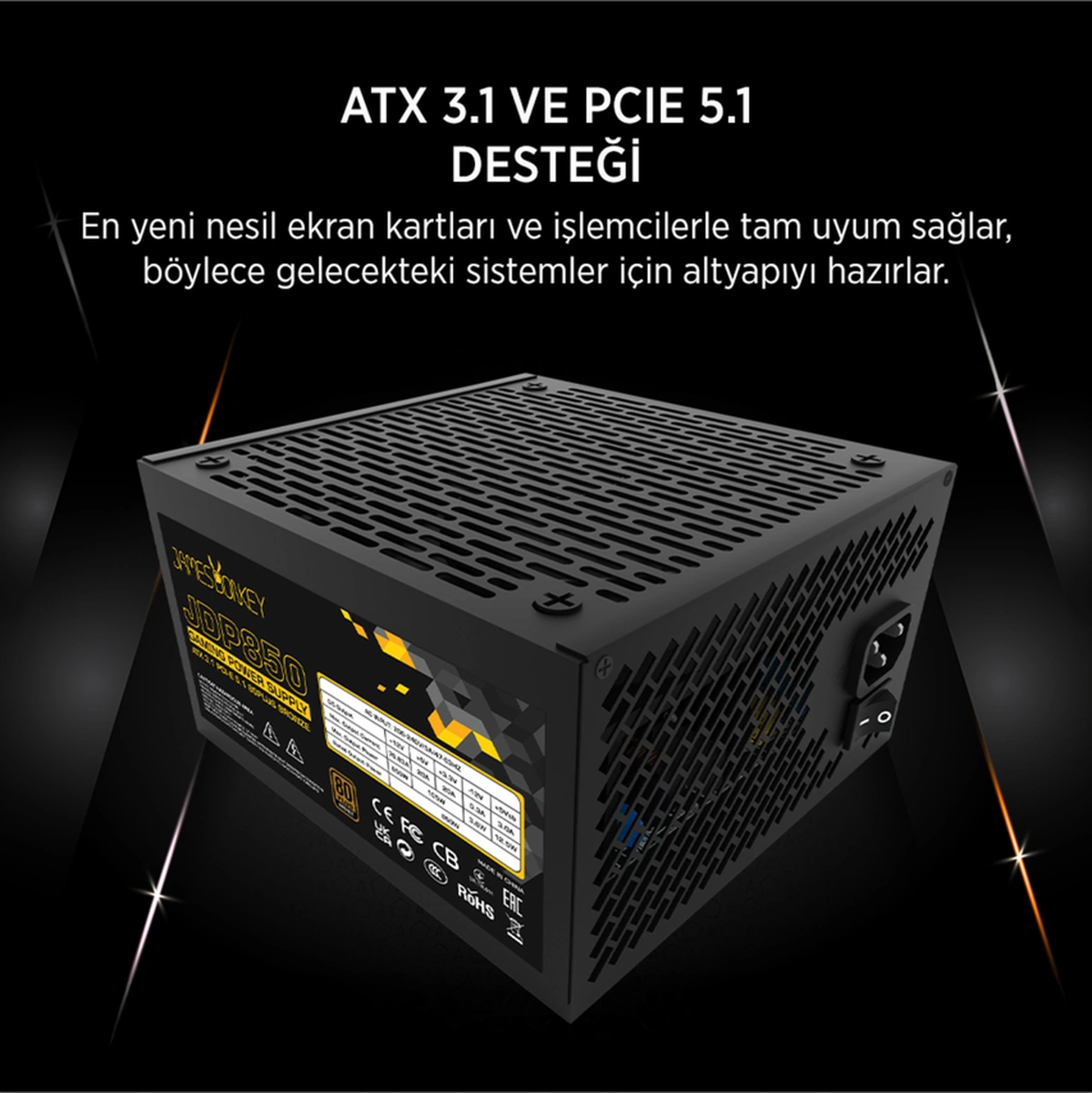 Jdp850 Apfc 12cm 850w Bronze 80 Atx 3.1 Pcı-e 5.1 Power Supply