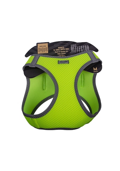 Doggie Havalı Dokuma Reflektör Serisi Küçük Irk Göğüs Tasması Sarı M-38-44Cm Sarı