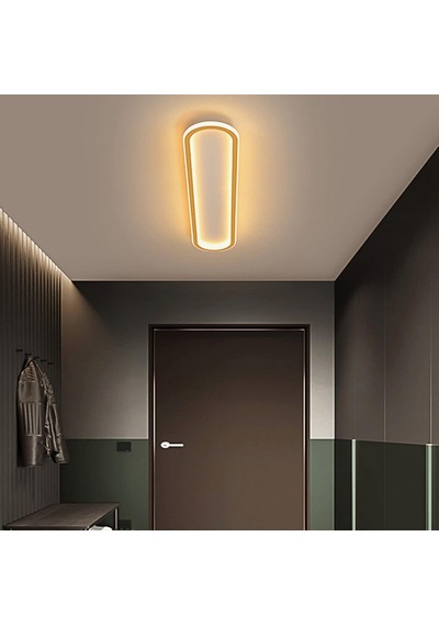 Eskitme Gold 100x16 cm Oval Avize 3000K Sarı Işık Led Tavan Lambası