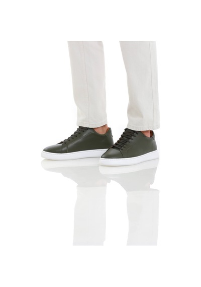 Hatemoğlu Haki Casual Bağcıklı Deri Sneakers 13211024c003 022 Haki