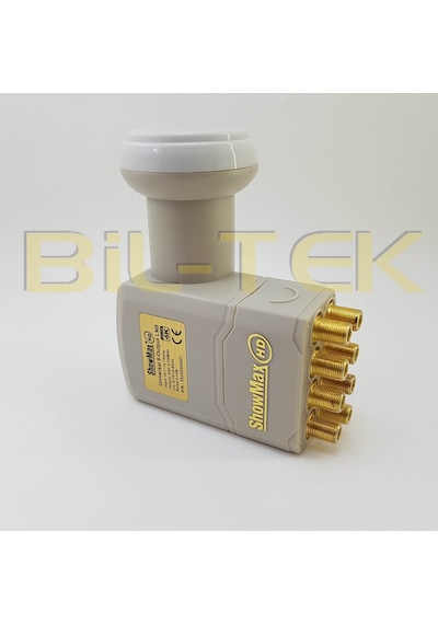 Showmax 8 Çıkışlı Gold Uçlu Lnb+ 8 Adet Novacom Özel F Konnektör