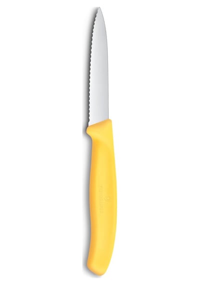 English Home Victorinox 6.7638.c1 Paslanmaz Çelik Tırtıklı Soyma Bıçak 8 Cm Sarı