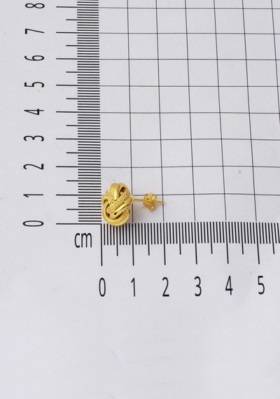Bilezikci 14 Ayar Klipsli Düğüm Altın Küpe