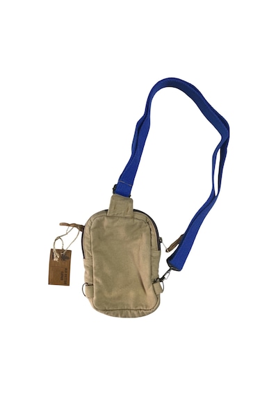 Old Cotton Cargo Vintage Unisex Renkli Günlük Salaş Toparlayıcı Çapraz Göğüs Omuz Postacı Çantası 13cmx21cm Bej