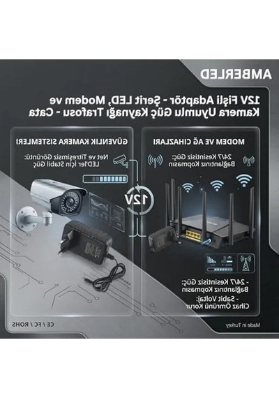 12v Güç Adaptörü, 5 Amper 60 Watt, Led Şerit Ve Modemler İçin Uygun