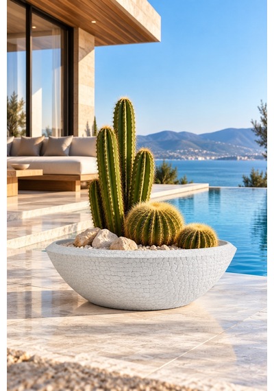 Bostann Dekoratif Saksı - Boho 290 - 157l - Beyaz
