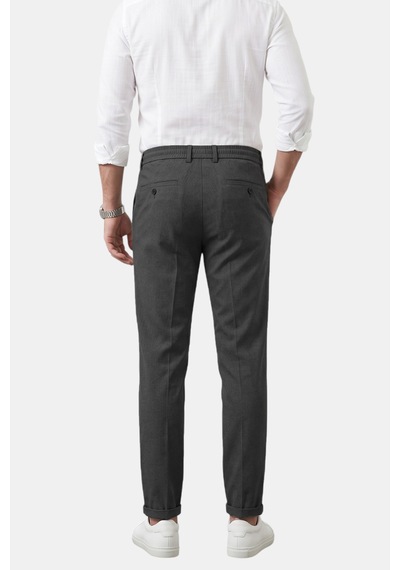 Deep Sea Deepsea Füme İtalyan Kesim Slim Fit Likralı Duble Paça Erkek Spor Pantolon 2602050