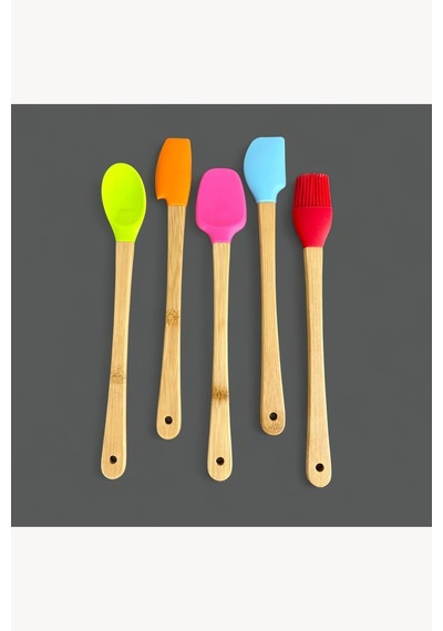 Bella 5 Li Mini Bambu Spatula Seti Silikon Çok Renkli Diğer