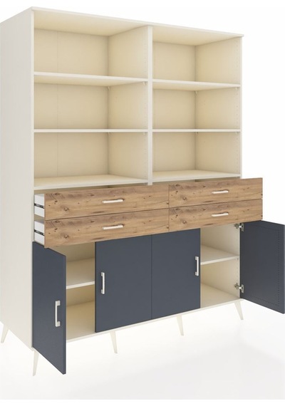 Kronos Gardrop 8 Raflı 4 Çekmeceli 4 Kapaklı 176x59x221 Aytaşı-antrasit/çam Antrasit/çam Kronos Gardrop 8 Raflı 4 Çekmeceli 4 Kapaklı 176x59x221 Aytaşı-antrasit/çam Antrasit/çam