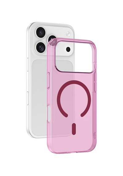 İphone 17 Pro Max Kılıf Sararmaz Ultra İnce Sert Mika Magsafe Kamera Yükseltili Grlpro Bordo
