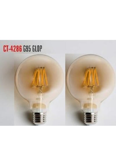 Cata 2 Adet Ct 4286 6w E27 Rustik Led Glop G95 Ampul Amber