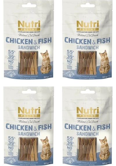 Nutri Canın C&f Balık ve Tavuklu Yetişkin Kedi Ödül Maması 4 x 50 G