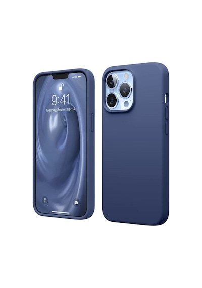 Apple Uyumlu iPhone 13 Pro Max  Silikon Kılıf - Pastel Renk Tonu Esnek Tam Koruma Kapak - Lacivert