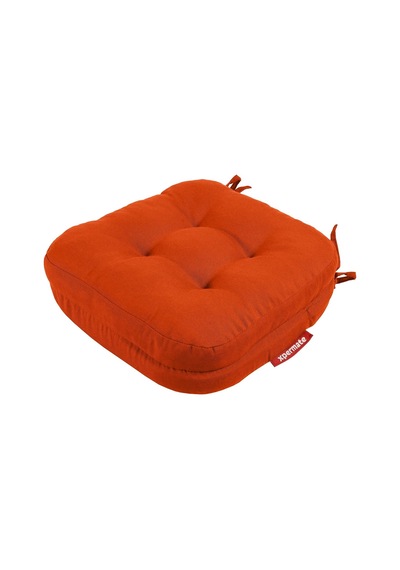 Çift Kat Sandalye Minderi Fermuarlı Yıkanabilir Kılıf Bağcıklı Su Ve Yağ İtici 42x42x8 Cm Kiremit Çok Renkli
