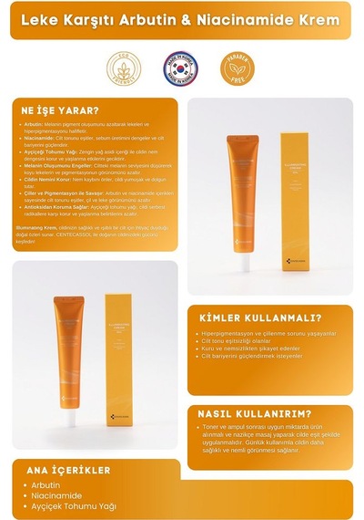 Centecassol Arbutinn ve Niyacinamide İçeren Leke Karşıtı Krem 40 ML