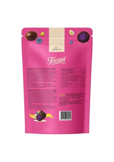 Sütlü Çikolata Kaplı Ayvalı Ve Yaban Mersinli Meyve Draje 2 X 60gr