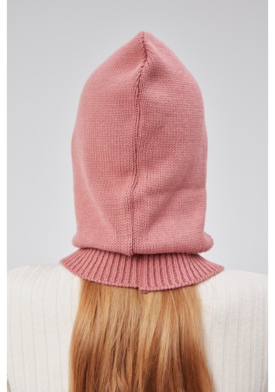 Derikem Lüks Kadın Kışlık Balaclava Triko Örme Başlık Pembe