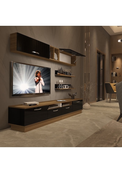 Decoraktiv Trendstyle 5220 Mdf Tv Ünitesi Tv Sehpası Pera - Siyah