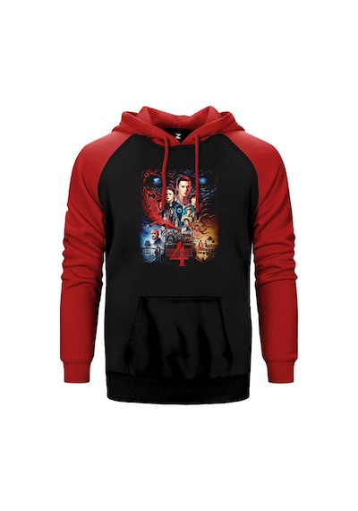 Stranger Things Home Gri Renk Reglan Kol Sweatshirt / Hoodie