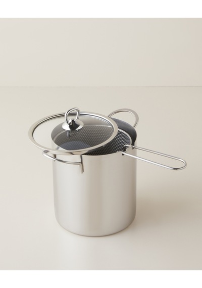 Glow Çelik 4 Parça Kızartma Tenceresi 14 Cm Silver Gümüş