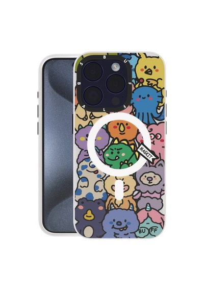 BuffiPhone Uyumlu 15 Pro Magkit Desenli Kılıf