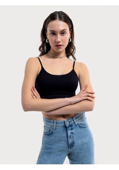 LOFT Crop Kadın Atlet Lf2034949 Q1.v1 Siyah