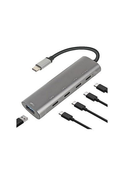 Şarj Uyumlu Type-c Destekli 60w Pd Tüm Bilgisayarlar İçin Şarj Uyumlu 5 İn 1 Hub Dönüştürücü Çevirici Çoklayıcı Usb Typec Girişli C268