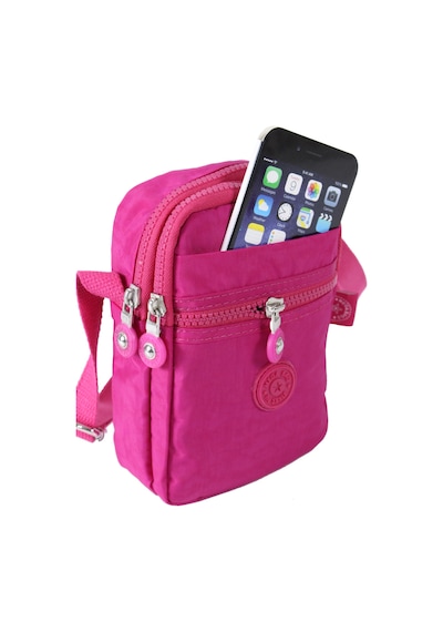 M 227 Mega Bag Krinkıl Kumaş Unisex Küçük Omuz Çantası, Telefonluk Pembe