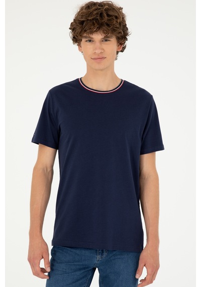 U.S. Polo Assn. Erkek Regular Fit Bisiklet Yaka Lacivert Tişört 50294289-VR033